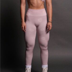 Darc Sport Pink High-Waist Heart Pattern Leggings